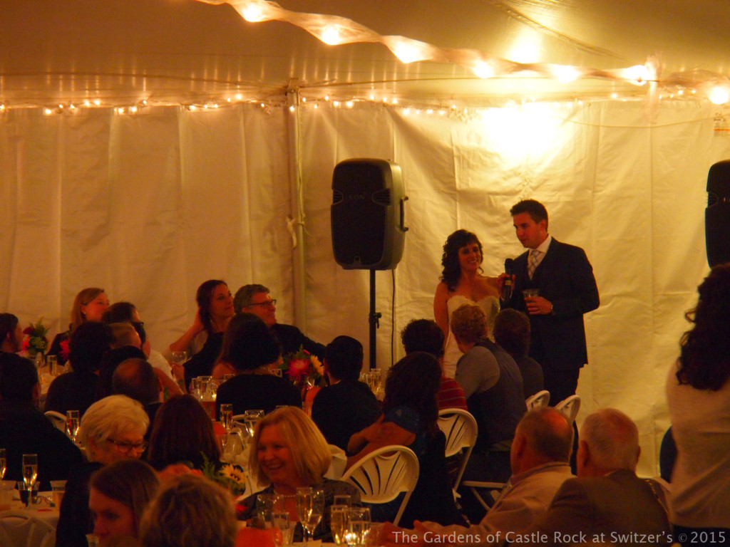 Time for a toast.... Sunny & Brian at The Gardens of Castle Rock ~ Weddings & Events - Beautiful Outside Fall Wedding