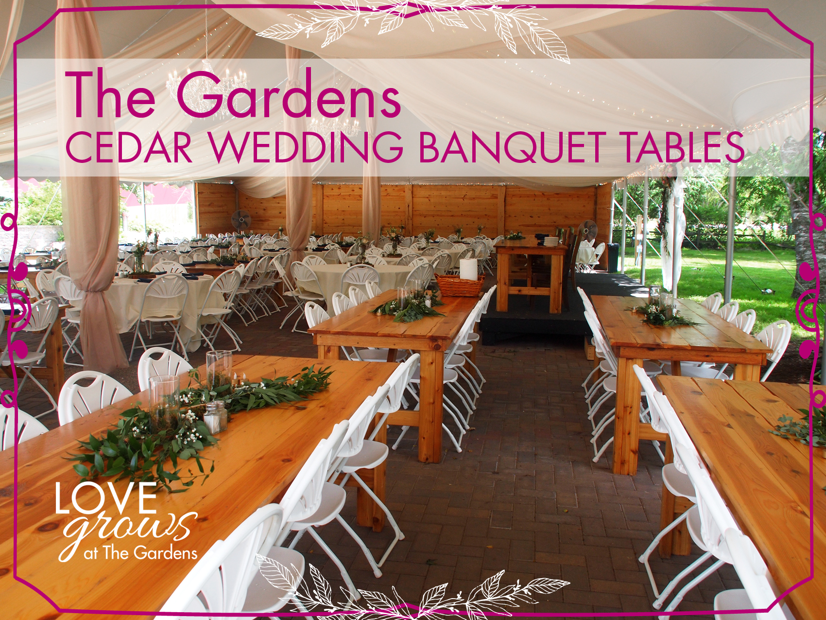Gardens Cedar Wedding Tables The Gardens Of Castle Rock
